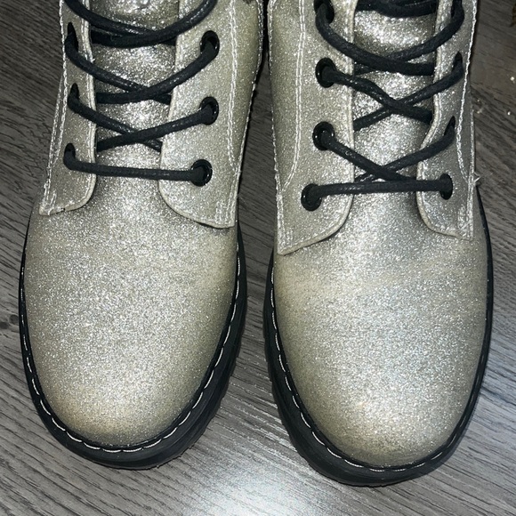 Union Bay Silver Glitter Combat Boots - Picture 5 of 10